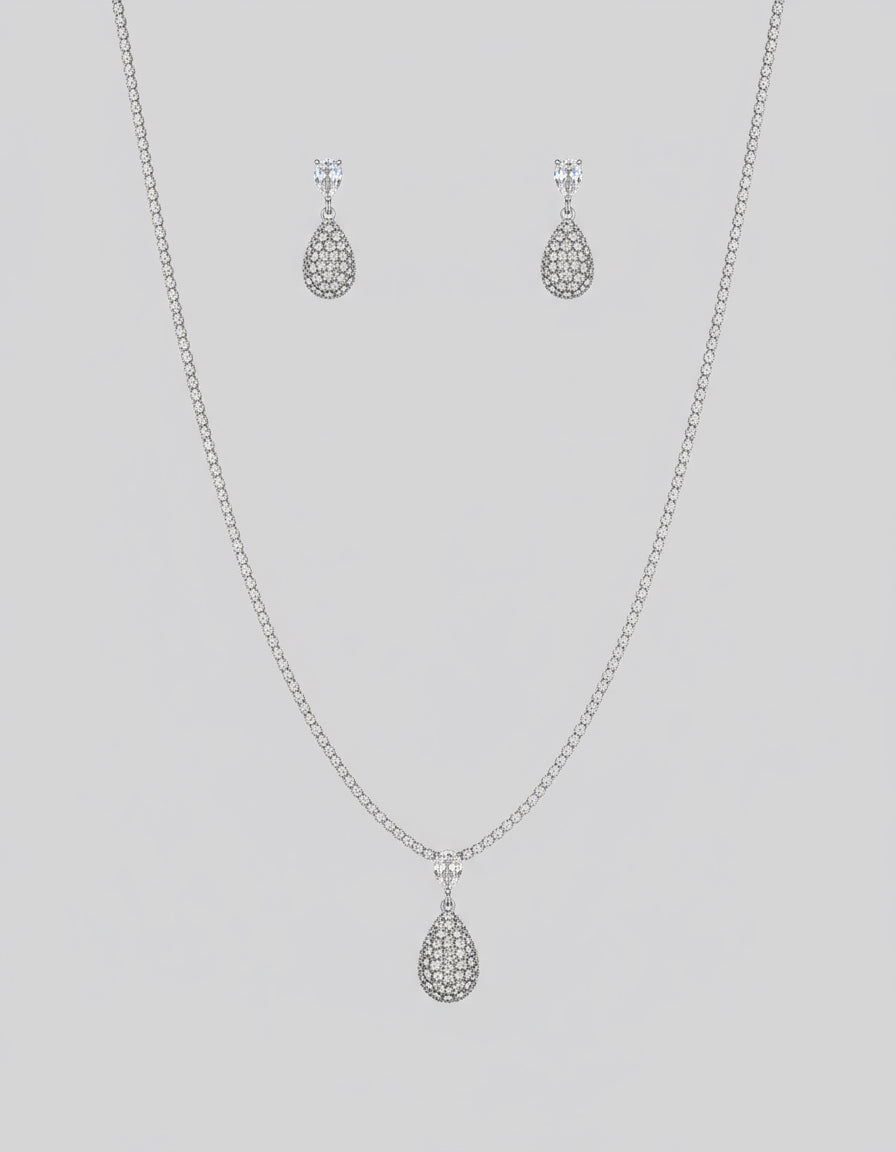 Zirkon Kolye & Küpe Seti