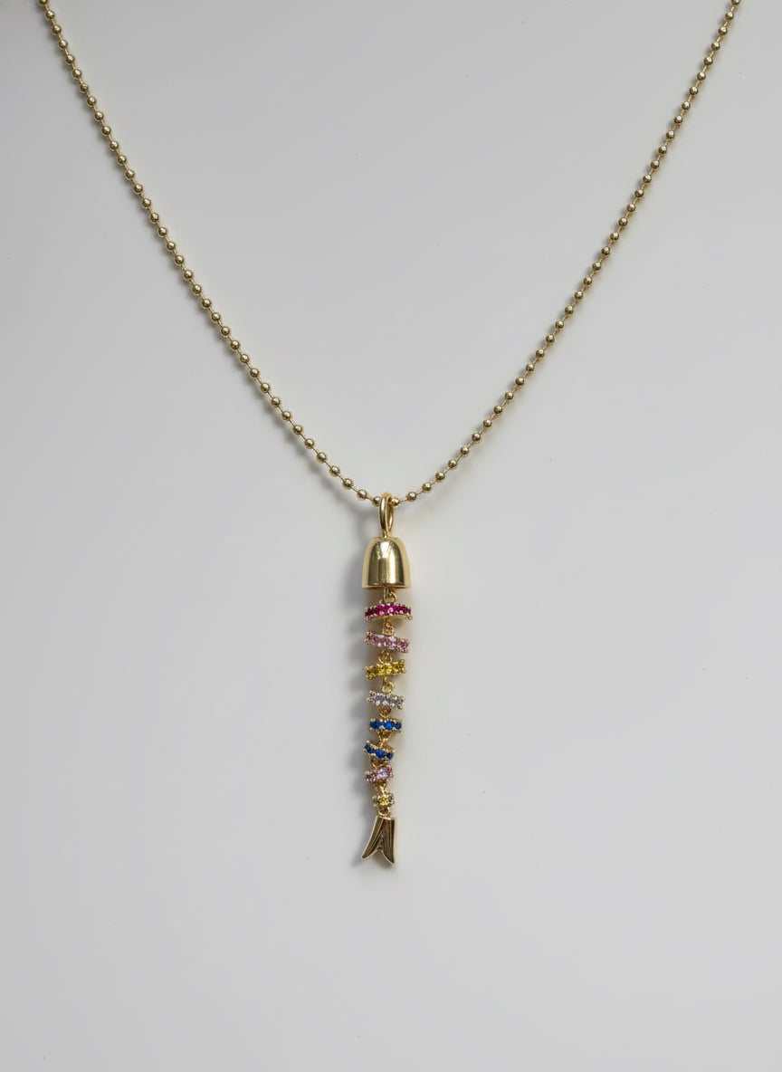 Özel Seri Balık Figürlü Renkli Zirkon Kolye