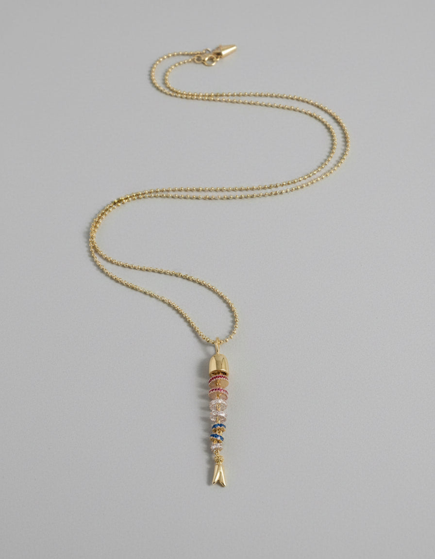 Özel Seri Balık Figürlü Renkli Zirkon Kolye