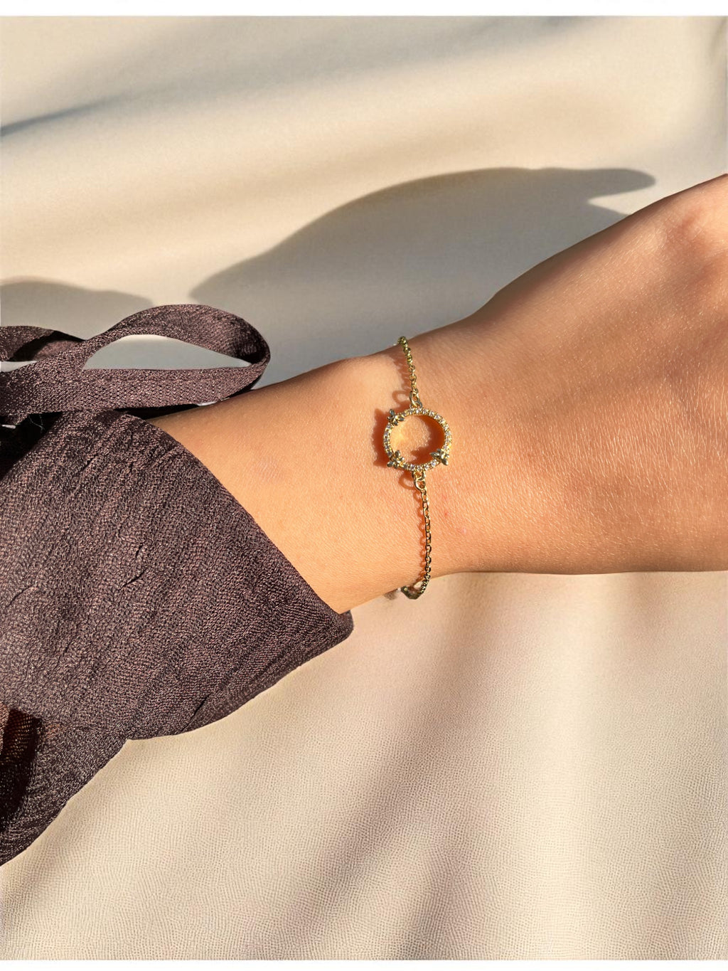 Zarif Zirkon Taşlı Halka Bileklik