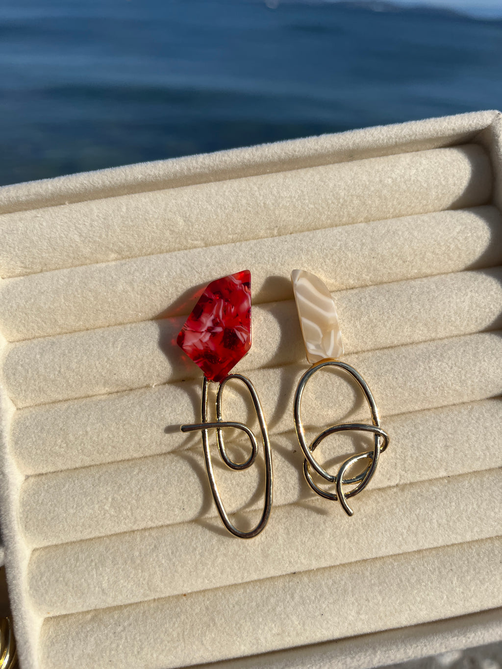 Özel Seri Çift Renk Geometrik Tasarım Küpe