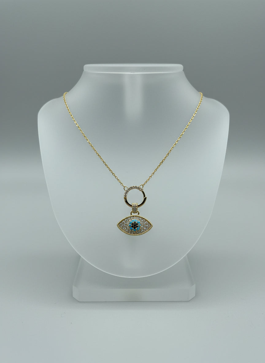 Zirkon Taşlı Göz Kolye