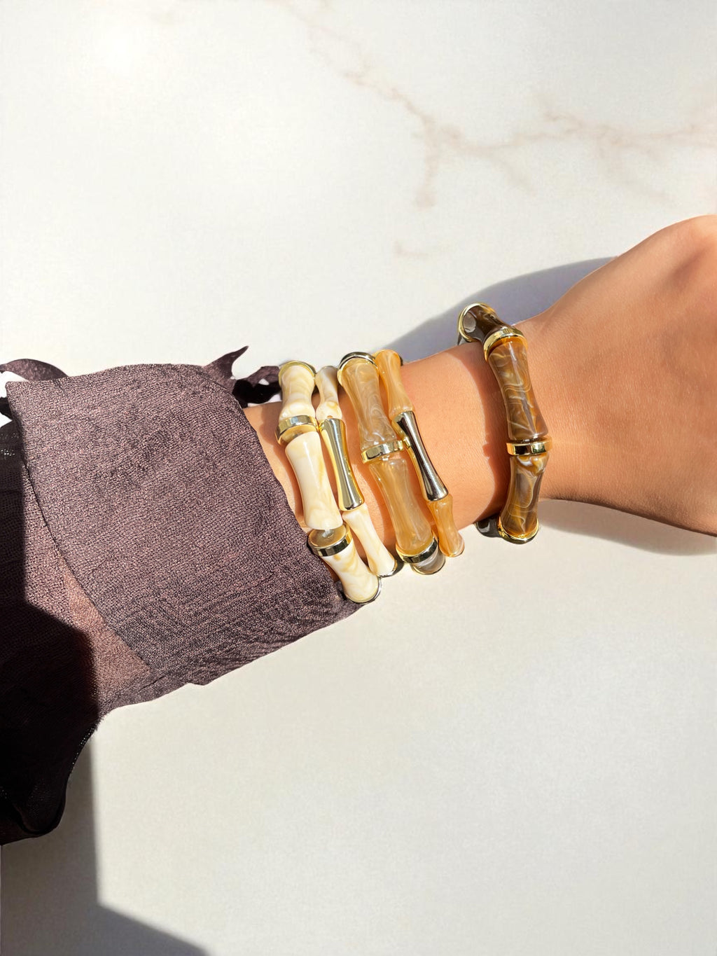 5'li Özel Seri Gold Detaylı Boncuk Bilezik Seti