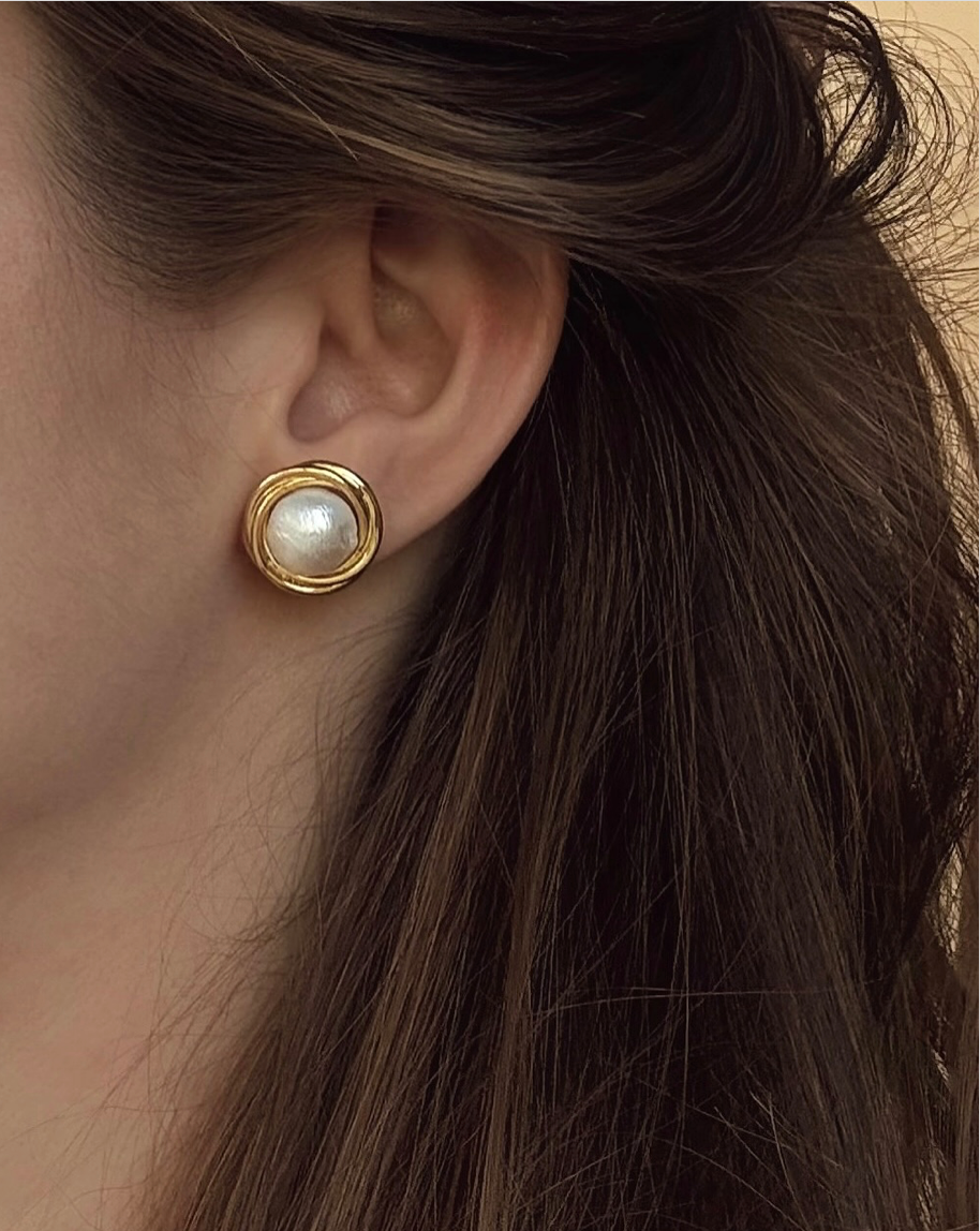 Çelik İncili Küpe