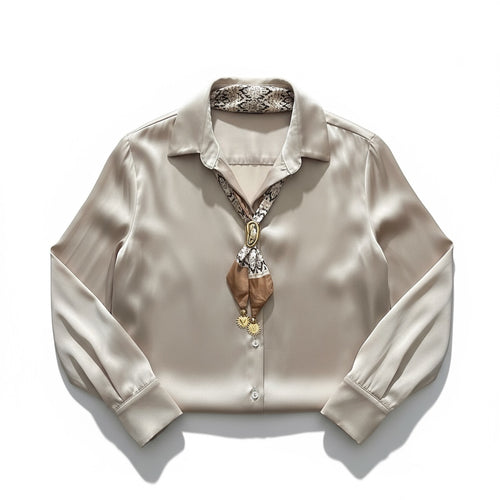 Ayarlanabilir Kahverengi Desenli Fular