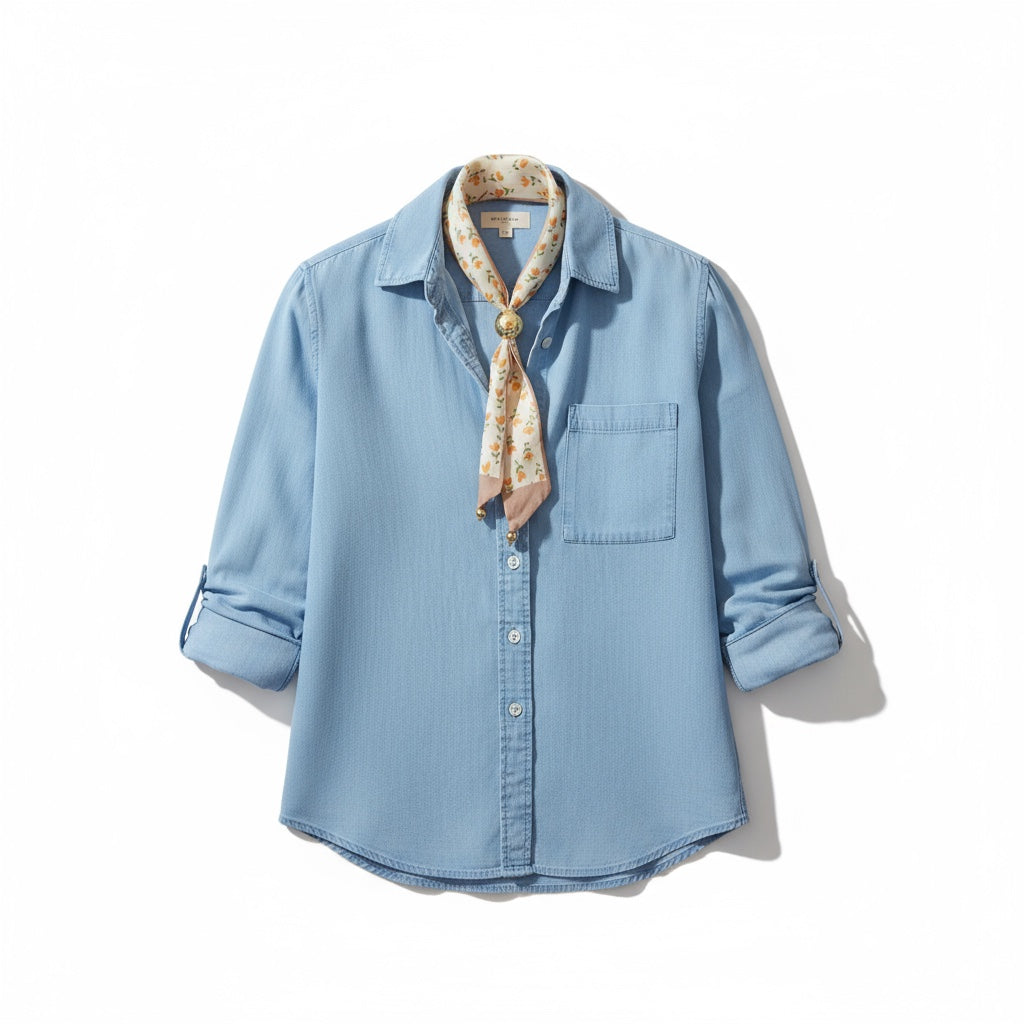 Ayarlanabilir Gold Detaylı Turuncu Kahve Fular