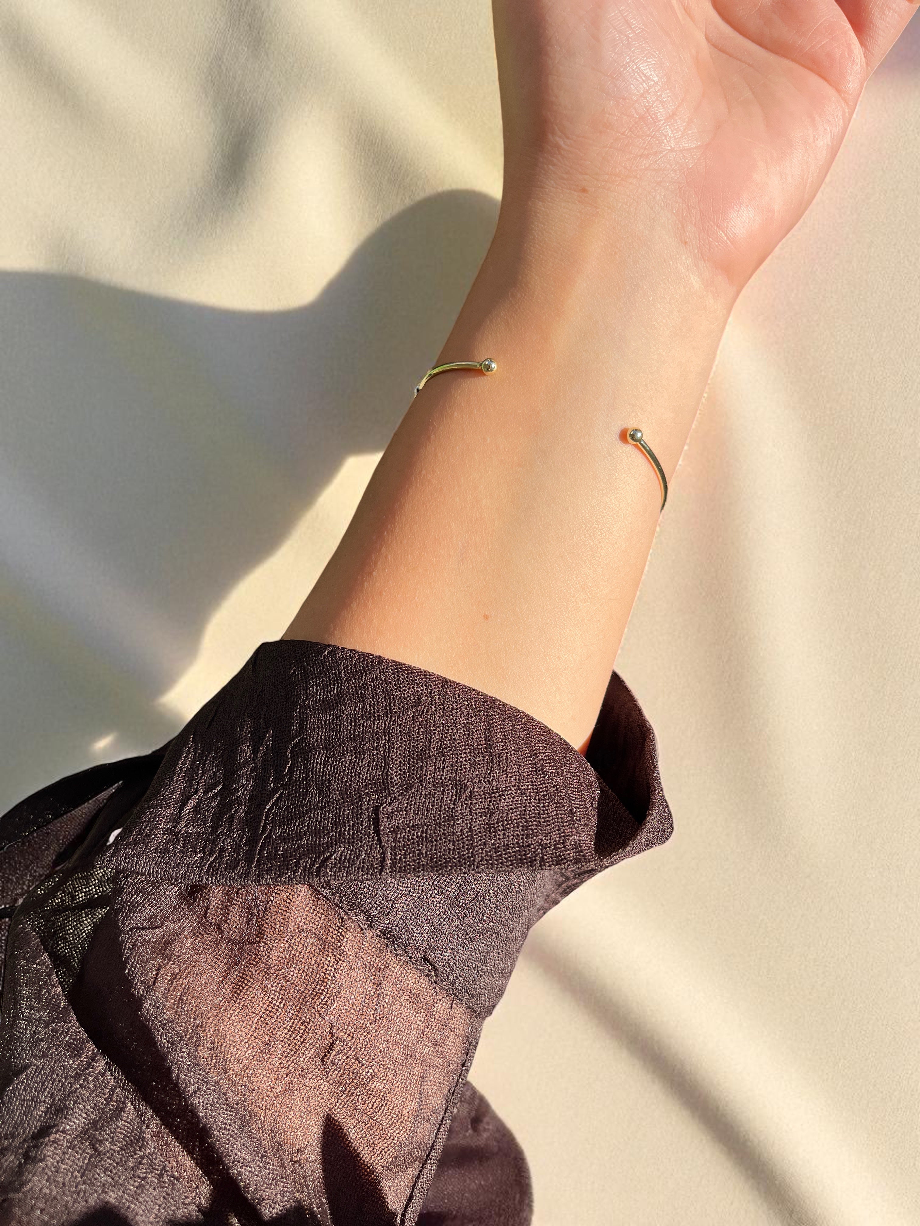 Gold Yıldız Charmlı Yarım Ay Bilezik